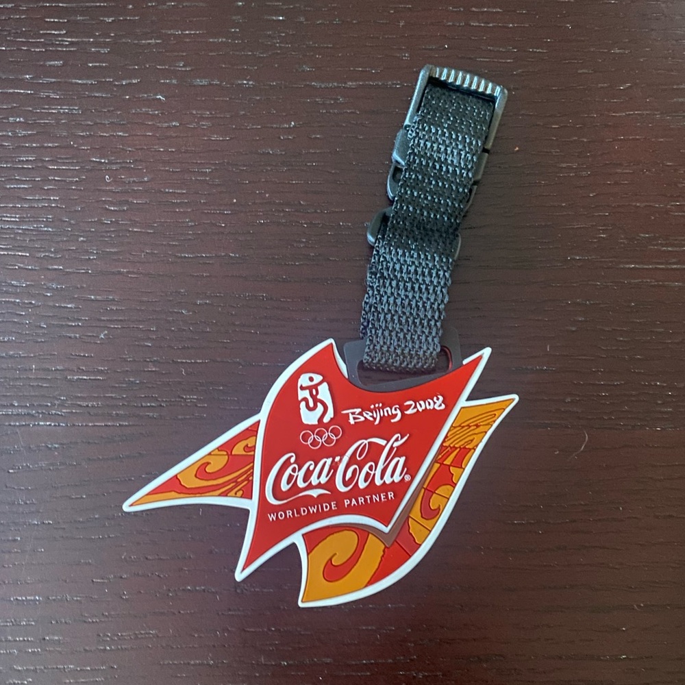 Coca-Cola Beijing 2008 Olympics Luggage Tag. Rare, NEW